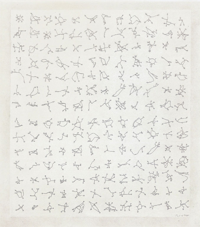 Benoit Rondot - SIGNES - Encre sur papier sulfurisé marouflé sur toile - 133x118  cm - 1989