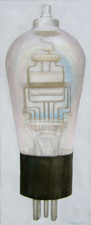 Benoit Rondot - LAMPE RADIO - Technique mixte sur papier marouflé sur toile - 90x30 cm - 2011