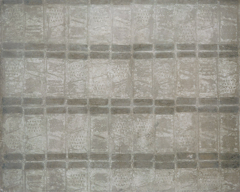 Benoit Rondot - RAPES - Empreintes , huile , acrylique sur papier marouflé sur toile - 110x162 cm - 1990