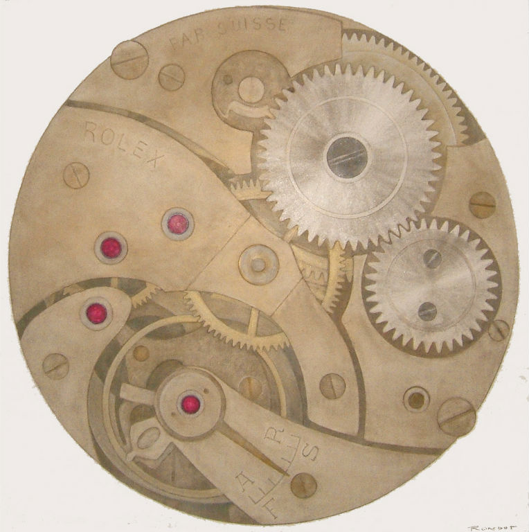 Benoit Rondot - MONTRE ROLEX - Technique mixte sur papier marouflé sur toile - 120x120 cm - 2011