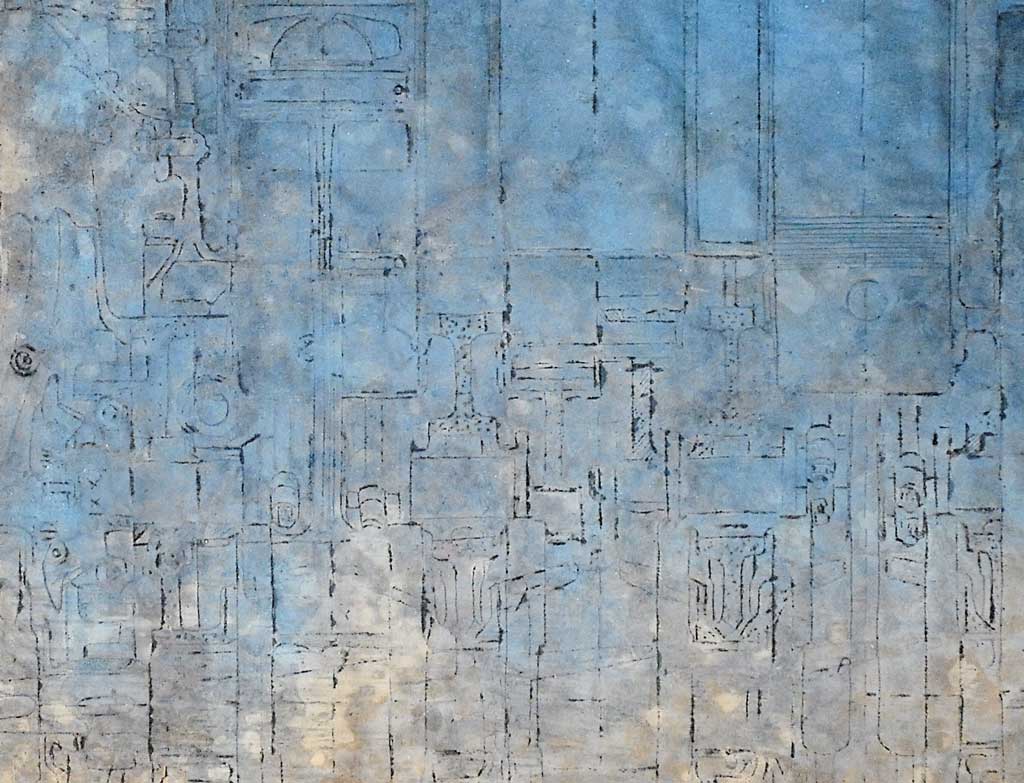 Benoit Rondot - MOTEUR DIESEL - Technique mixte sur papier marouflé sur toile - 180x215 cm - 2007