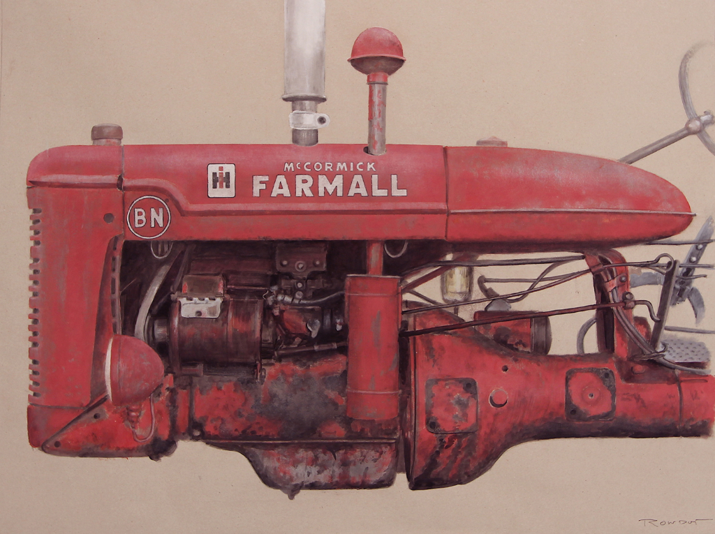 Benoit Rondot - TRACTEUR FARMALL - Huile ,acrylique sur papier brun - 97x120 cm - 2013
